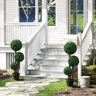 HOMCOM 35" Artificial Boxwood Triple Ball Topiary Tree - Green - 2 Pack-Colour: Dark Green 