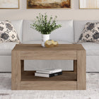 Hudson&Canal Hughes 32"W Square Coffee Table - Antiqued Grey Oak-Clean with a soft, dry cloth and no harsh chemicals or abrasive cleaning materials