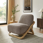 Modway Vander Textured Fabric Accent Chair - Chestnut Earth-Curved Wood Frame