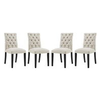 Modway Duchess Fabric Dining Chair - Beige - 4 Pack-Dense Foam Padding for Comfort