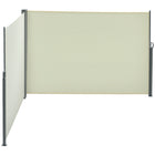 Outsunny Double Retractable Side Awning - Cream White-Flexible double side awnings for outdoor use
