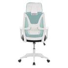CorLiving Workspace Mesh Back Office Chair - Teal and Black-Casters provide excellent mobility, suitable for hard or carpet floors