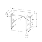 Monarch Specialties 7310 48" Computer Desk - Dark Taupe/Black Metal-Finished on all sides for flexible placement anywhere in a home office