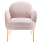 Modway Transcend Performance Velvet Armchair - Pink-Assembly Required