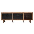 Modway Kurtis 67" TV and Vinyl Record Stand - Walnut-Non-Marking Foot Pads