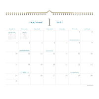 AT-A-GLANCE 2027 Signature Monthly Wall Calendar - 11-7/8" H x 14-7/8" W - Bilingual-Page size: 11-7/8" H x 14-7/8" W