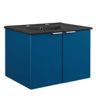 Modway Maybelle 24" Wall-Mount Bathroom Vanity - Navy/Black-Assembly Required