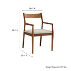 Modway Solara Fabric Wood Dining Armchairs - Walnut/Heathered Weave Beige - 2 Pack-Heathered Fabric Upholstered Seats