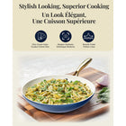 Gotham Steel Ultra Performance Ceramic and Aluminum Non-Stick 12" Frying Pan - Navy with Gold Handles-Non-toxic coating: all pots and pans made without PFOA, PFOS, PFAS, PFTE, lead, or cadmium, so they're safer for you and your family