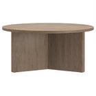 Hudson&Canal Anders 36"W Round Coffee Table - Antiqued Grey Oak-Features easy assembly