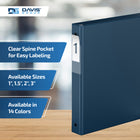 Davis Group Premium Economy Binder - Round Ring - 1" - Navy Blue - 6 Pack-Round Ring, Non-Locking