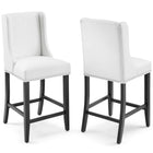Modway Baron Faux Leather Counter Stool - White - Set of 2-Elegant Modern Counter Stool