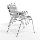 Flash Furniture Commercial Aluminum Indoor-Outdoor Restaurant Stack Chair with Triple Slat Back-Cross Braces provide extra stability