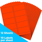 JAM Paper Mailing Address Labels, 2 x 4, Neon Red, 3 sets of 120 (354328034g)-Red
