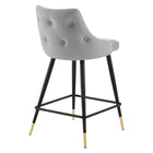 Modway Adorn Performance Velvet Counter Stool - Light Gray-Dense Foam Padding