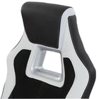 OSP Designs Race Chair - Black with White Trim-Silver Base