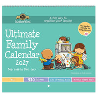 MotherWord 2026-2027 Monthly Tabbed Wall Calendar - 11" H x 12" W - English-16 months with printed monthly tabs: September 2026 - December 2027