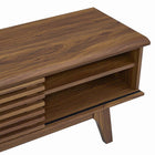 Modway Render 70" Entertainment Center TV Stand - Walnut-Two Cable Management Holes