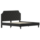 Flash Furniture Brighton King Size Tufted Upholstered Platform Bed - Black Fabric-Arched Headboard