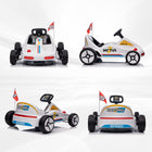 Qaba 6V 7AH Electric Battery Powerd Kids Go Kart - White-Two-point seat belt and backrest increase safety and comfort 
