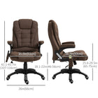 Vinsetto Massage Office Chair with 6-Point Vibration - Brown-Linen-look fabric is breathable and comfortable
