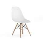 Flash Furniture Elon Series Plastic Chair with Wooden Legs - White-Accent Side Chair