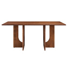 Modway Rivian Rectangular 70" Wood Dining Table - Walnut-Weight Capacity: 388 lb