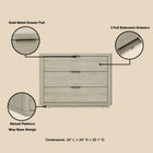 Manhattan Comfort Evelyn 32" Modern 3-Drawer Nightstand - Natural-Raised Platform Mop Base Design Allows for Easy Cleaning