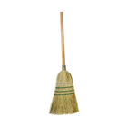 Globe Industrial Corn Broom - 1 Wire 3 String-Commercial grade lacquered handle