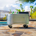 Permasteel 80 qt Rolling Cooler - Galvanized Steel-BPA free
