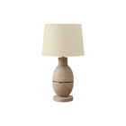Monarch Specialties 25" H Contemporary Table Lamp - Beige Resin / Beige Shade-A stylish 25"h beige resin table lamp accented with a hint of gold metal and a textured finish base resembling ancient stoneware, is the perfect accent lighting for any contemporary living room, bedroom, or office decor
