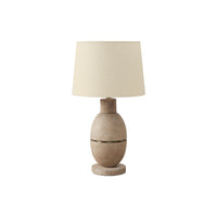 Monarch Specialties 25" H Contemporary Table Lamp - Beige Resin / Beige Shade-A stylish 25"h beige resin table lamp accented with a hint of gold metal and a textured finish base resembling ancient stoneware, is the perfect accent lighting for any contemporary living room, bedroom, or office decor