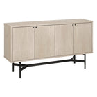 Hudson&Canal Richmond 58"W Buffet Table - Alder White-Features four doors with two storage cabinets and adjustable shelves