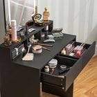 HOMCOM Makeup Vanity Desk with Mirror and Lights - 29.5" L x 15" W x 53.1" H - Black-Assembly required. The light is detachable for replacement