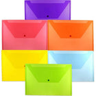 JAM Paper Plastic Envelopes with Snap Closure, Legal Booklet, 9.75 x 14.5, Assorted Poly Colours, 12 Pack (219S0assrtdg)-Assortment of Six Legal Size Plastic Envelopes with Button Snap Closure: Red, Blue, Lime Green, Yellow, Orange, and Purple
