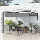 Outsunny Lean To Pergola with Retractable Canopy for Patio, Deck - 10' x 7'-Drainage holes on canopy 