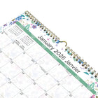 Blueline 2026 Monthly Wall Calendar - 15" x 12" - Wildflowers - Bilingual-Gold twin-wire binding with eyelet to suspend