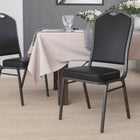 Flash Furniture HERCULES Series Crown Back Stacking Banquet Chair in Black Vinyl - Silver Vein Frame-Upholstered Seat and Back