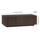 Hudson&Canal Paxton 48"W Rectangular Coffee Table - Alder Brown-9