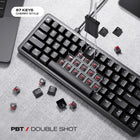 Cybeart Akula 65 Lite Compact Wired RGB Gaming Keyboard - Black-Cybeart MK XI Gen 1 pre-lubed switches with 1.5 mm actuation and 60 million keystroke durability for fast precision. Full N-Key Rollover with 100 % anti-ghosting ensures every keystroke registers accurately