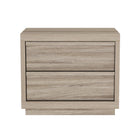 Manhattan Comfort Navis 26" Contemporary 2-Drawer Nightstand - Natural Oak-Wood-look finish offers a warm, natural appearance popular in modern furniture design