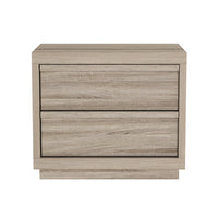 Manhattan Comfort Navis 26" Contemporary 2-Drawer Nightstand - Natural Oak-Wood-look finish offers a warm, natural appearance popular in modern furniture design
