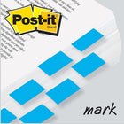Post-it 1" x 1.7" Flags - Blue - 50 Flags/Dispenser - 2 Dispensers/Pack-Use to draw attention to critical items, organize files or colour-coding
