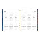 Blueline 2026 Midnight Floral Weekly/Monthly Planner with Twin-Wire Binding - 11" x 8-1/2" - Trilingual-Monthly laminated tabs 