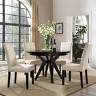 Modway Parcel Dining Upholstered Fabric Side Chair - Beige-Dense Foam Padding