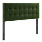 Modway Lily Stain-Resistant Performance Velvet Queen Size Headboard - Moss Green-Stain-Resistant Performance Velvet Upholstery