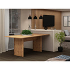 Manhattan Comfort Nomad 67.91" Modern Dining Set - Nature - Set of 3-Rustic Style Dining Table with Wood-Grain Details and H Base