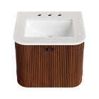 Modway Zia 24" Wall-Mount Bathroom Vanity with Marble Sink - Walnut-Fixtures Not Included