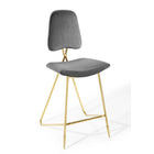 Modway Ponder Performance Velvet Bar Stool - Gray-Performance Velvet Polyester Upholstery