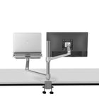 ShoppingAll 2-in-1 Monitor & Laptop or Dual Monitor Arm for 15-32" Monitors & 12-17" Laptop - Silver-This mount can be used to hold 1 laptop and 1 monitor or a dual monitor configuration by installing the extra VESA plate included in the package.